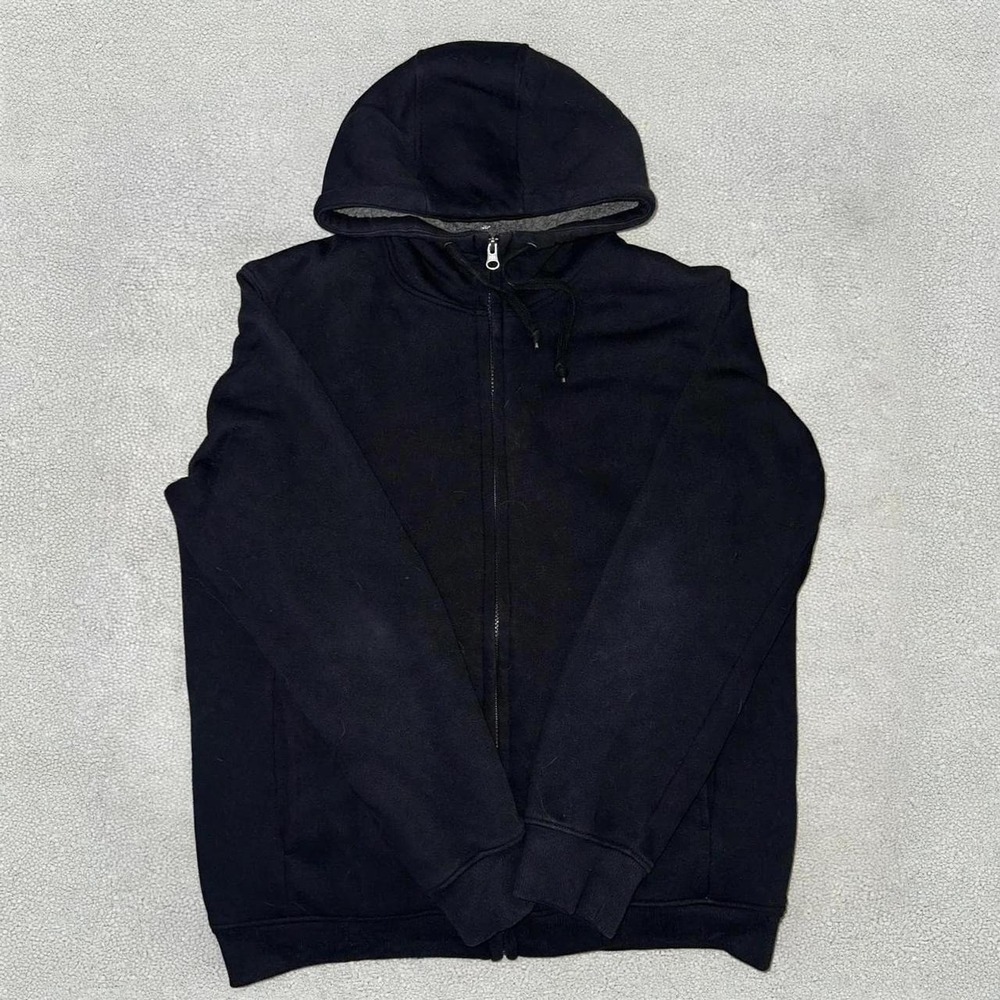 Uniqlo Pile Lined Sweat Zip Hoodie Black Size L